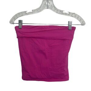 Qinsen Strapless Tube Top Small Pink New Bandeau Elastic Stretch